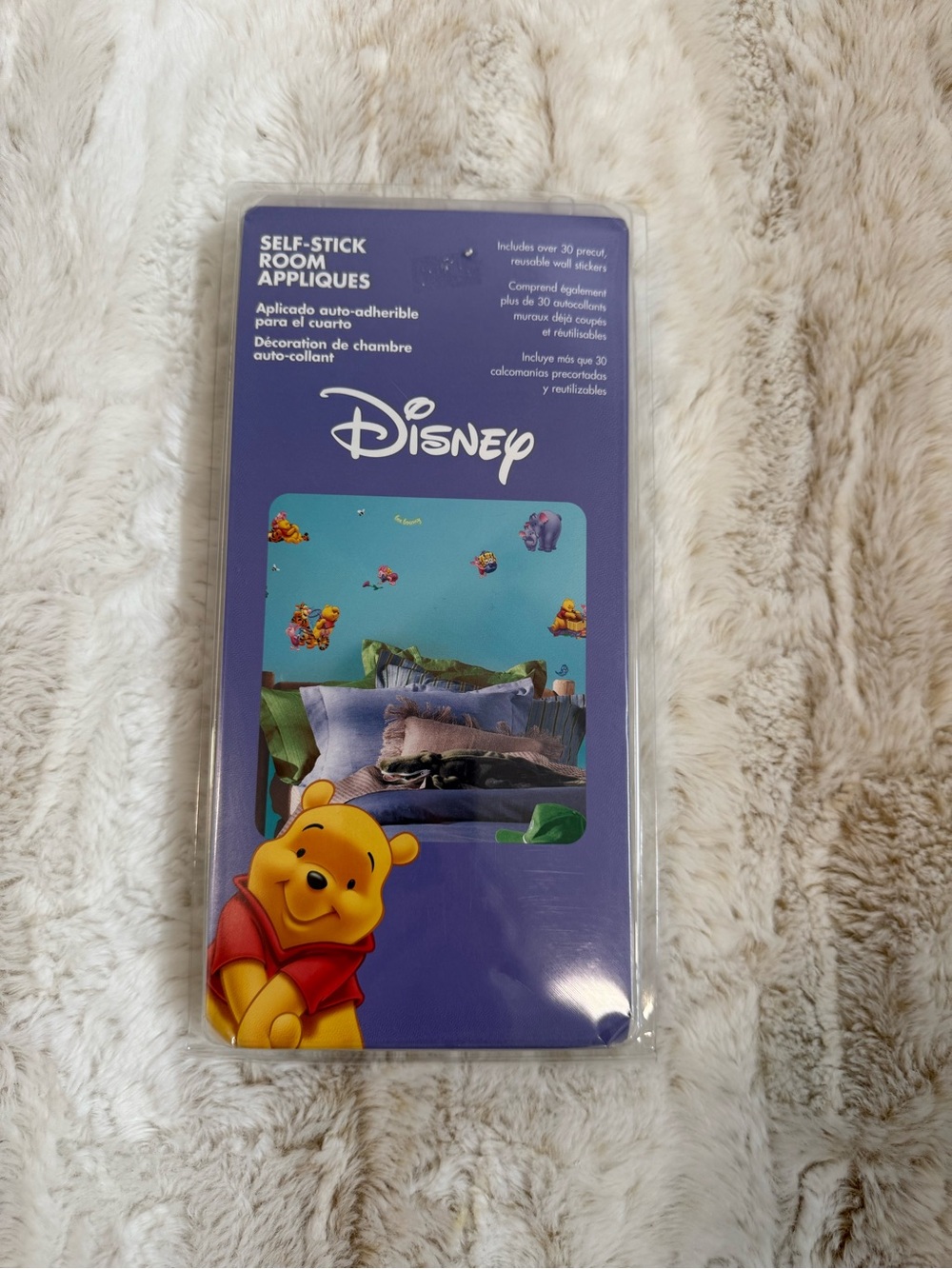 Disney Winnie the Pooh Self-Stick Room Appliques - Purple, Yellow & Red